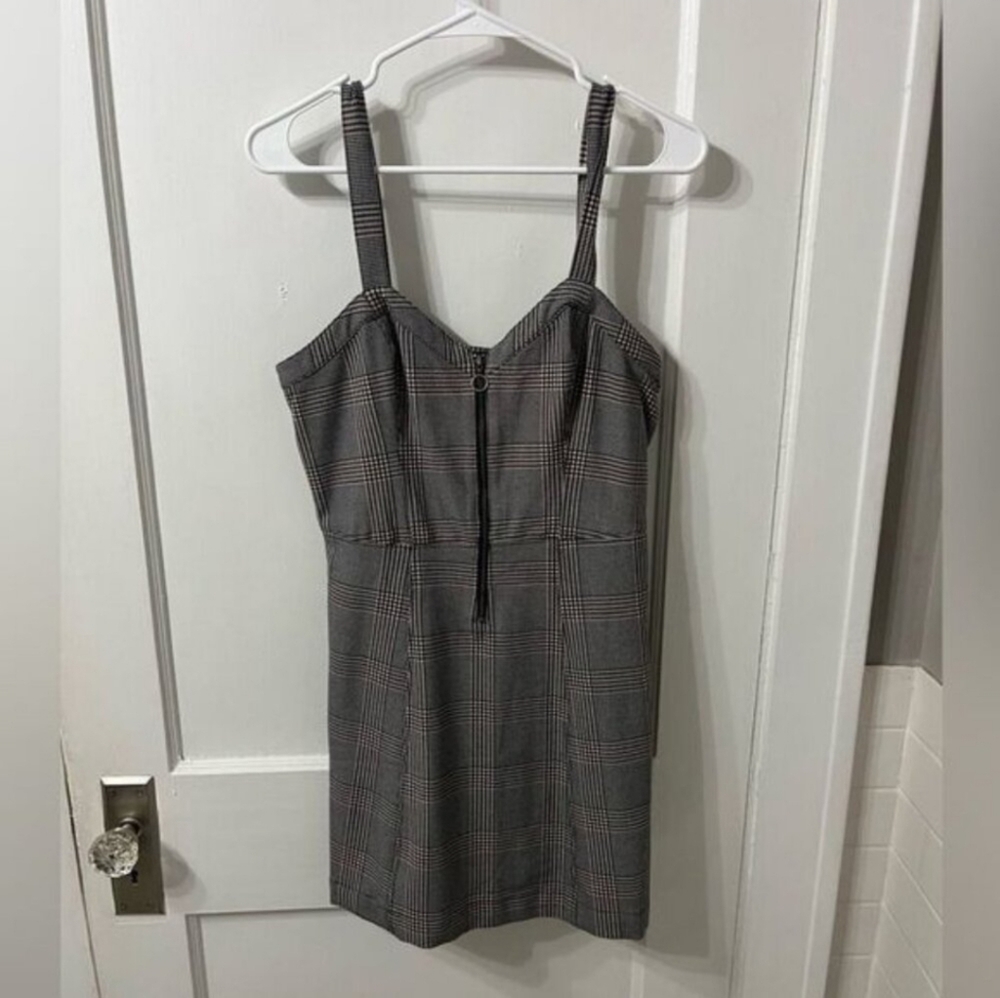 NWOT Abercrombie & Fitch Plaid Zipper Mini Dress